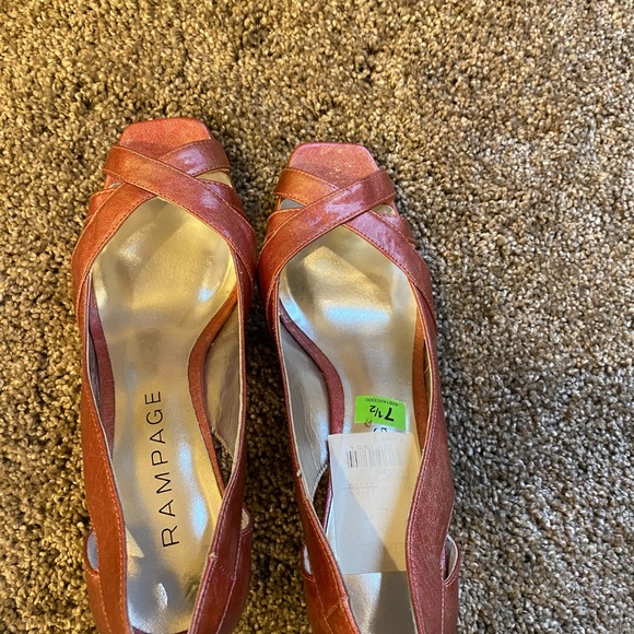 EC Rampage sz 7.5 glossy pink open-toe heel - Picture 3 of 7